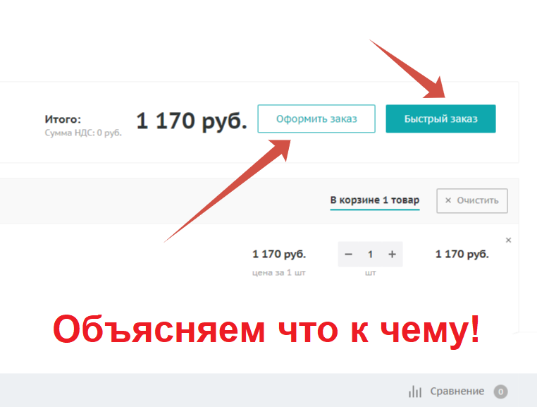 В чем разница между кнопками "Оформить заказ" и "Быстрый заказ"?